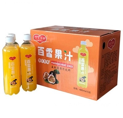 戀愛(ài)果實(shí)益生菌百香果汁飲料480mlx15瓶